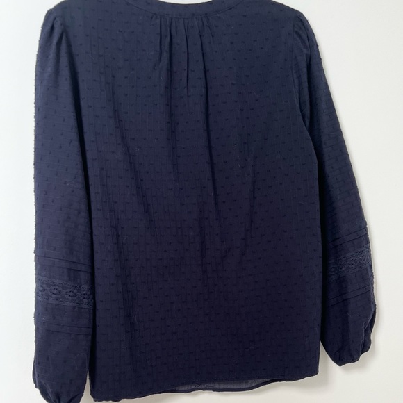 NWT Graylin Barstow Cotton Blouse Navy of Anthropologie - Picture 4 of 7